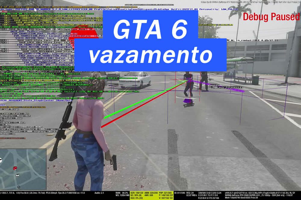 GTA 6 - Vazamento de vídeos gameplay, códigos e pronunciamento da