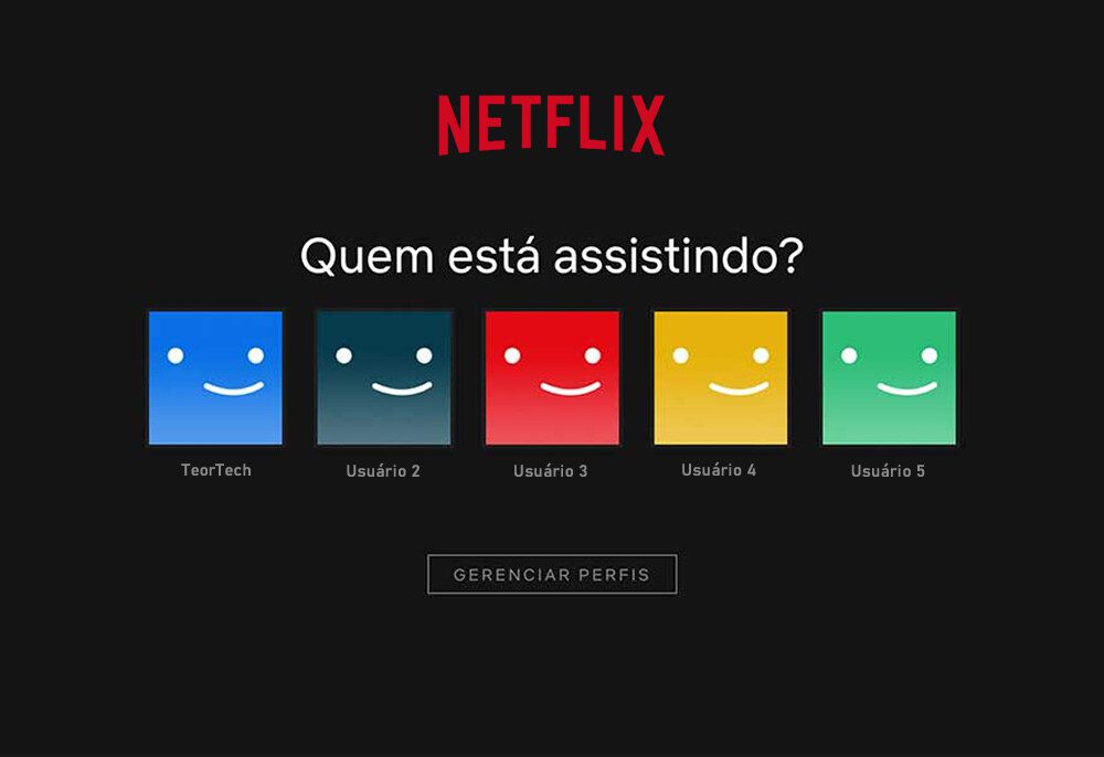 Área de perfis da Netflix