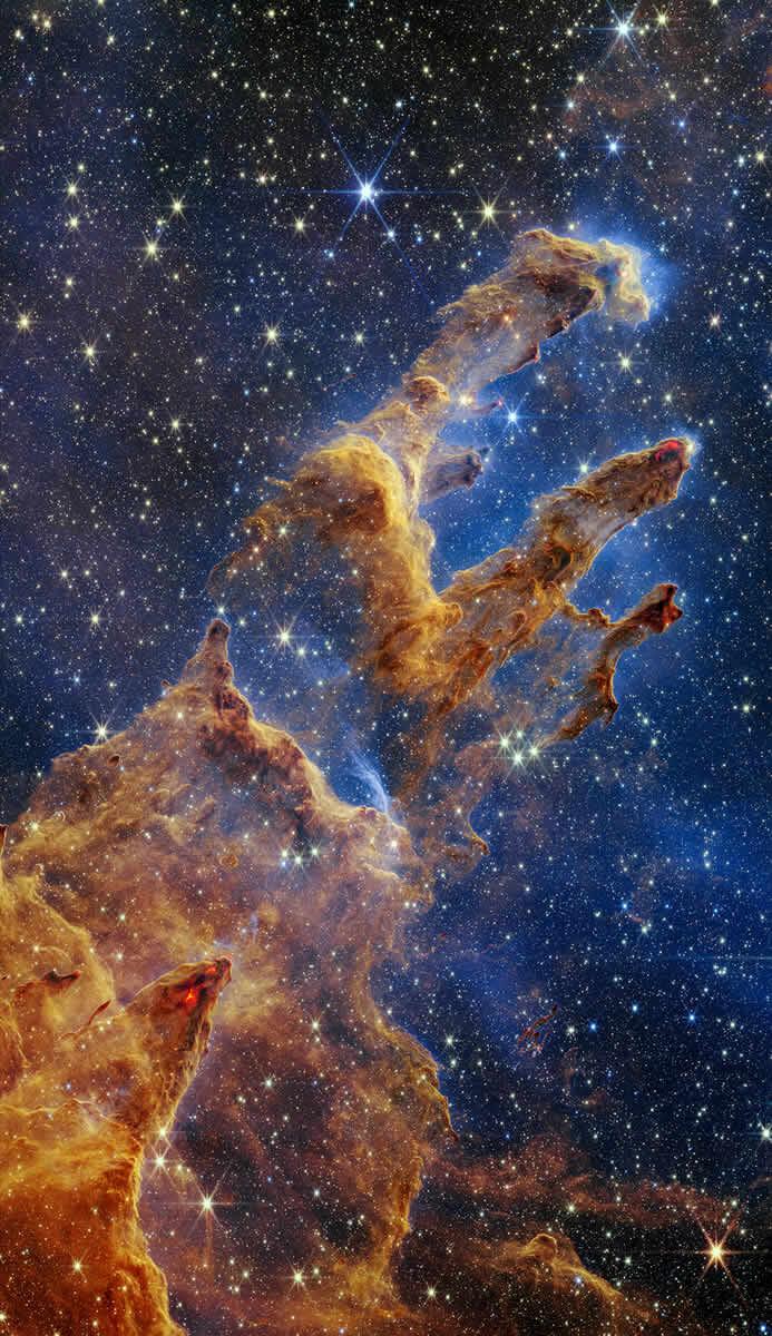 pilares de criação de estrelas, por James Webb