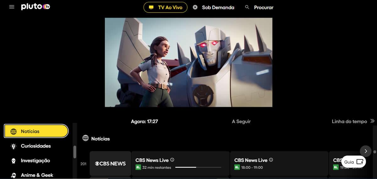 Pluto TV - TV online e filmes grátis