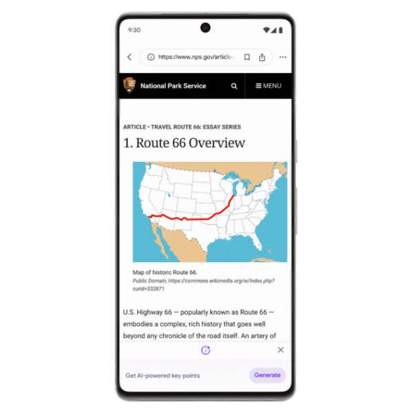 Experiência Generativa de Pesquisa em artigos pelo Chrome