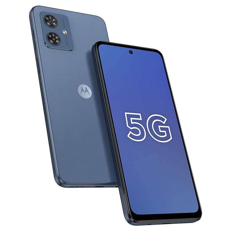 Celular Motorola Moto G54 com a tela sobre parte da traseira