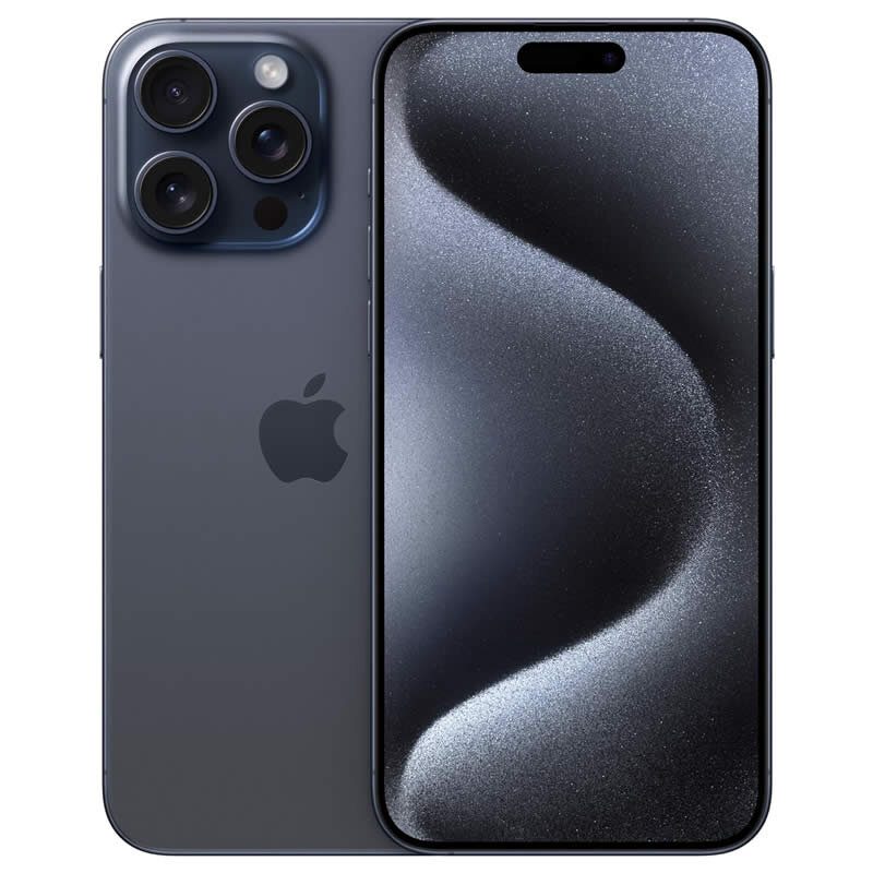 Apple iPhone 15 Pro Max com tela sobre parte da traseira