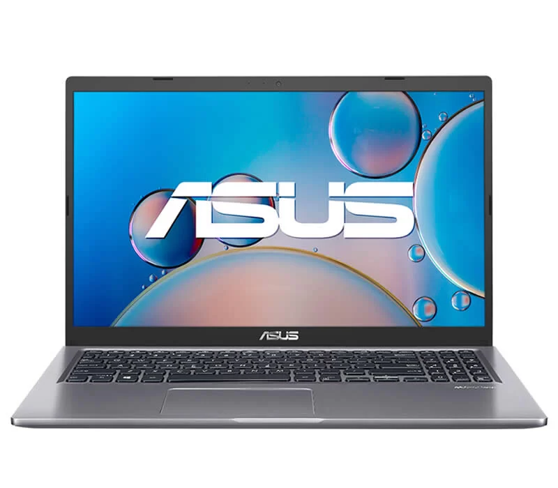 Notebook ASUS X515MA-BR933WS cinza com logo da fabricante na tela
