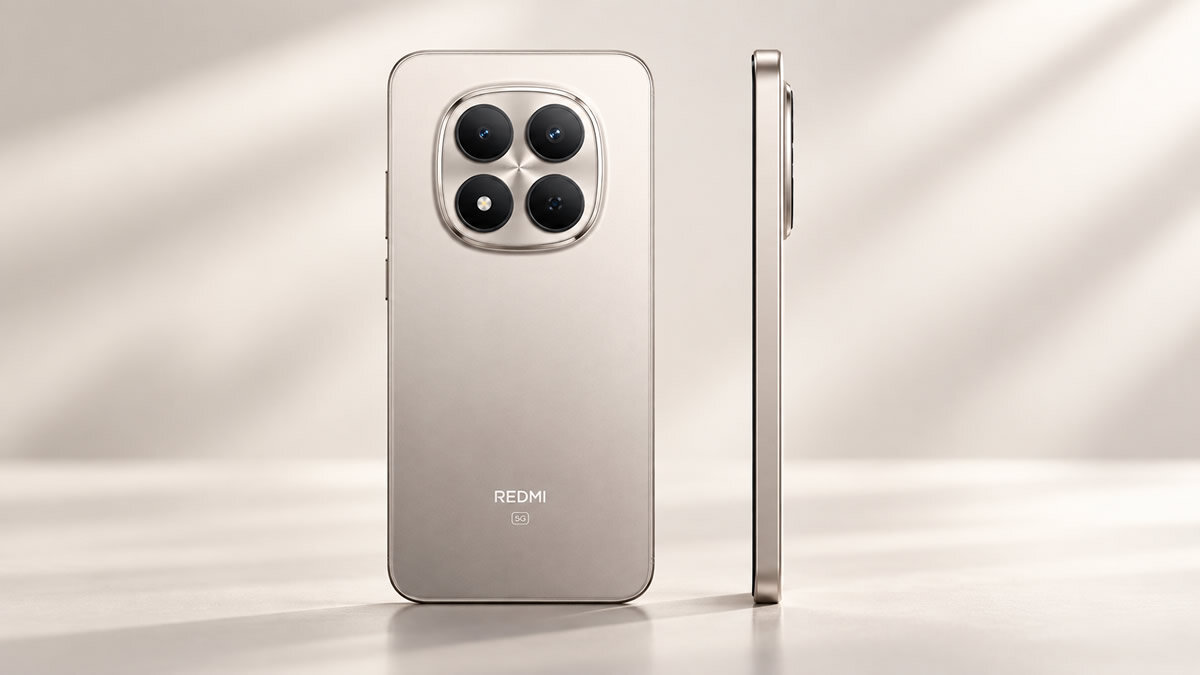 Redmi Note 15 Pro 5G visto pela traseira e lateral
