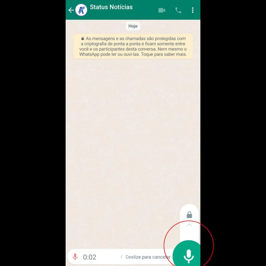 Áudio no Whastapp sem usar as mãos