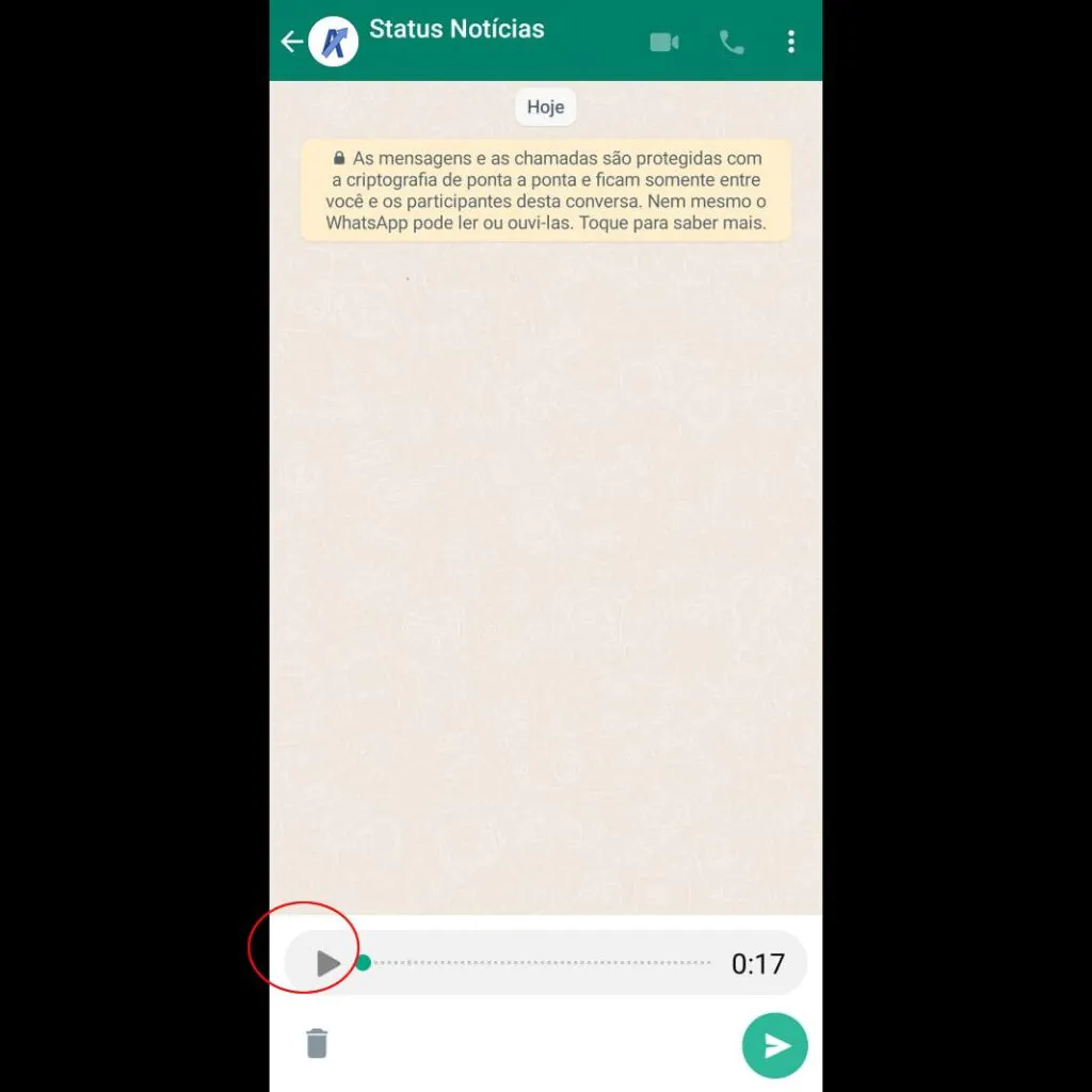 Ouvir áudio antes de enviar no Whatsapp