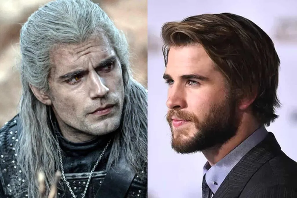 Henry Cavill e Liam Hemsworth como Geralt de Rivia