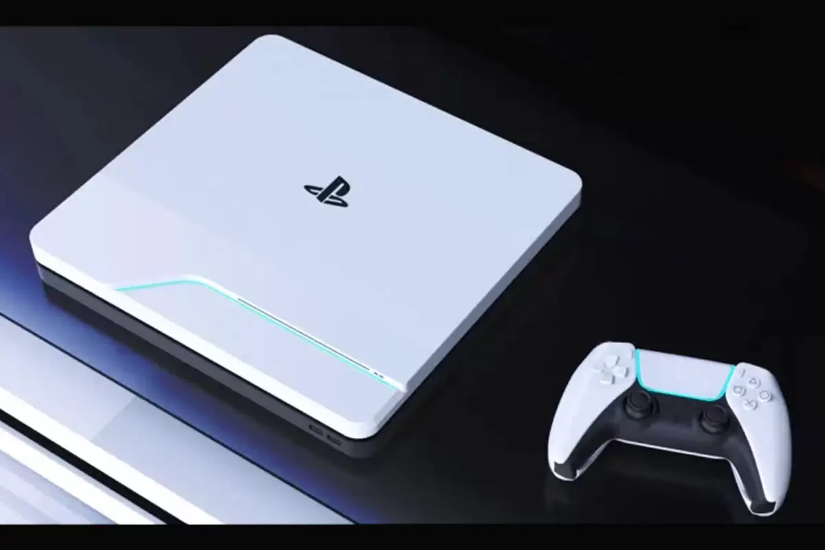 possível aparência do novo PS5 com disco removível