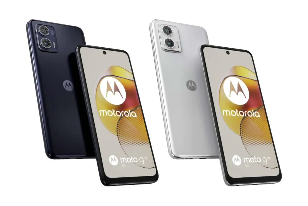 Motorola Moto G73 5G é lançado Midnight Blue (azul escuro) e Glass White (branco)