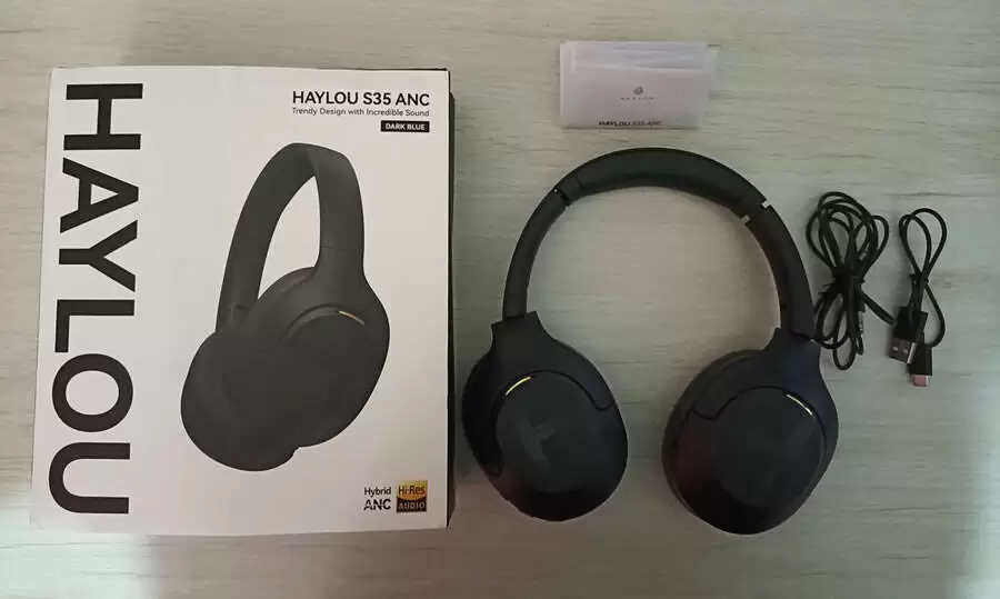 conteúdo caixa Haylou S35 ANC