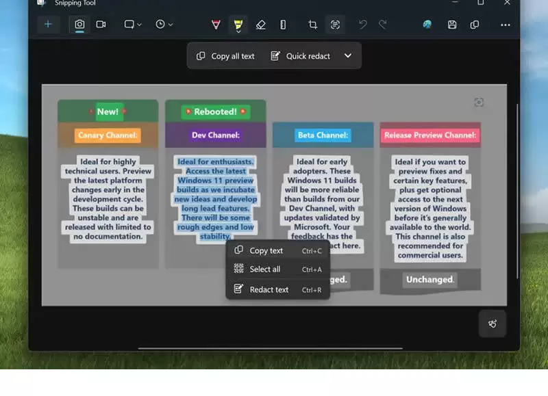 Ferramenta de Captura com seleção de texto