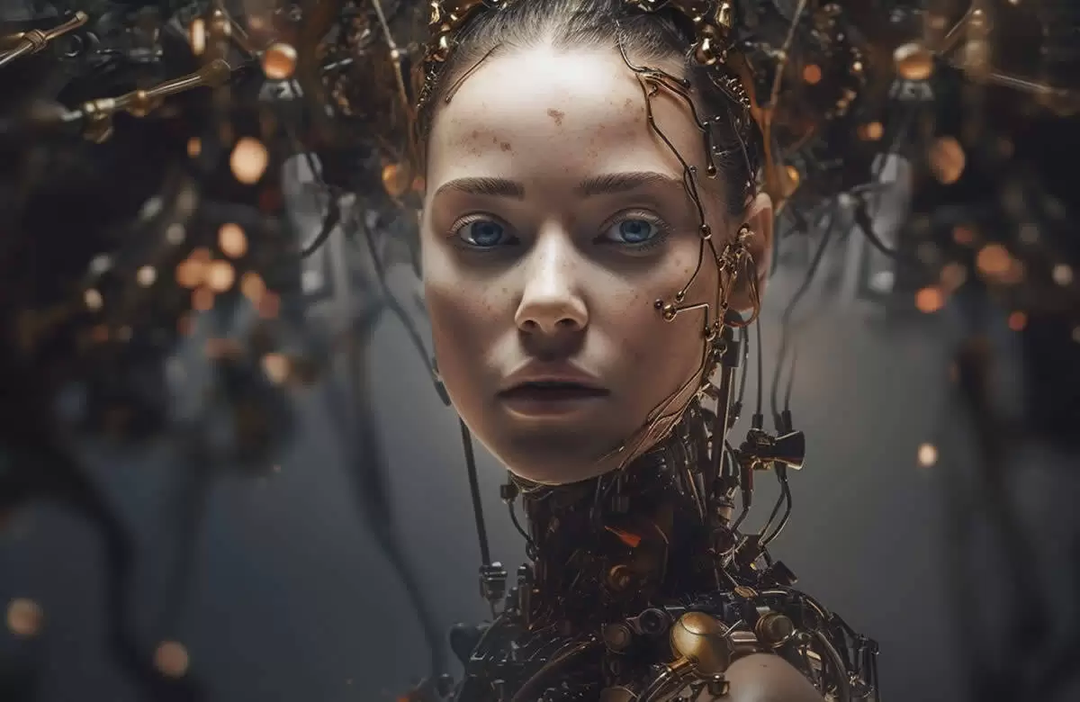 mulher robo criada com DALL-E