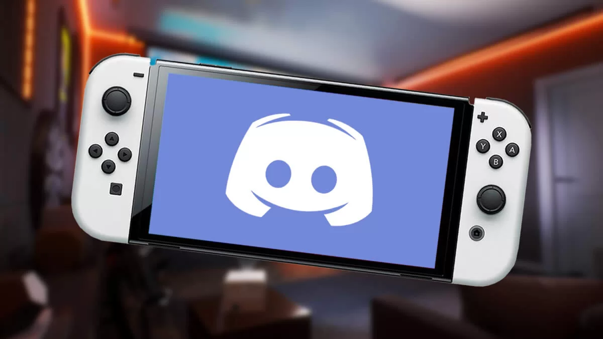 Nintendo Switch com logo do Discord