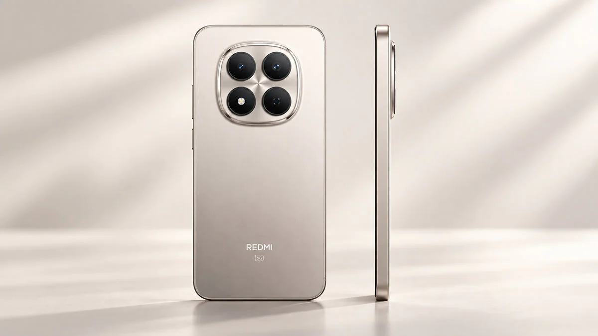 Redmi Note 15 Pro 5G visto pela traseira e lateral